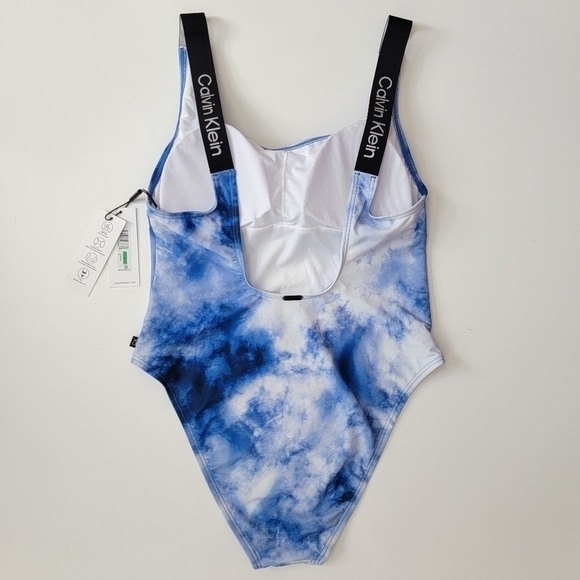 Calvin Klein One Piece Tie Dye Swimsuit NEW L - Picture 5 of 9